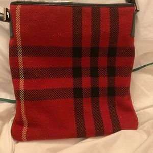 Red wool Burberry Messenger bag